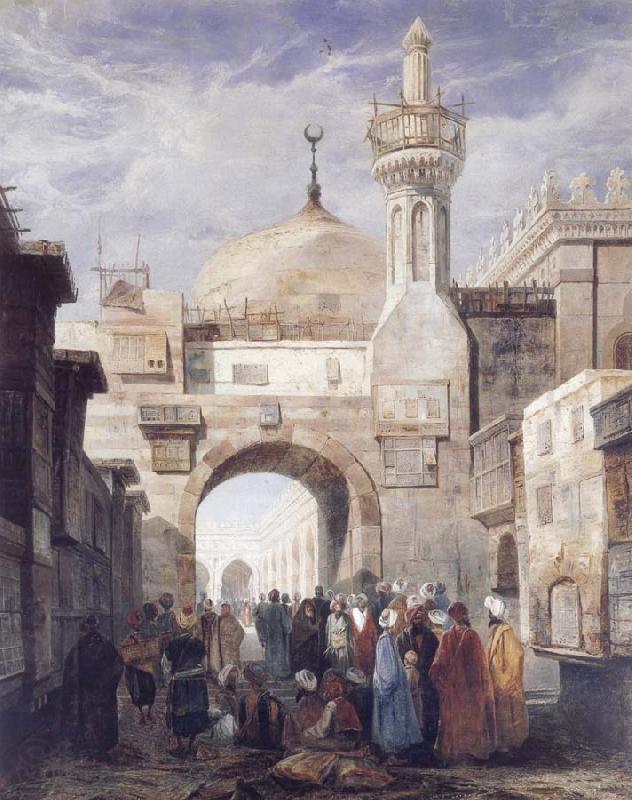 Adrien Dauzats Mosque of Al Azhar in Cairo Norge oil painting art